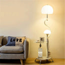 Nordic Vertical Floor Lamp with Coffee Table for Bedroom Living Room Study Sofa Bedside