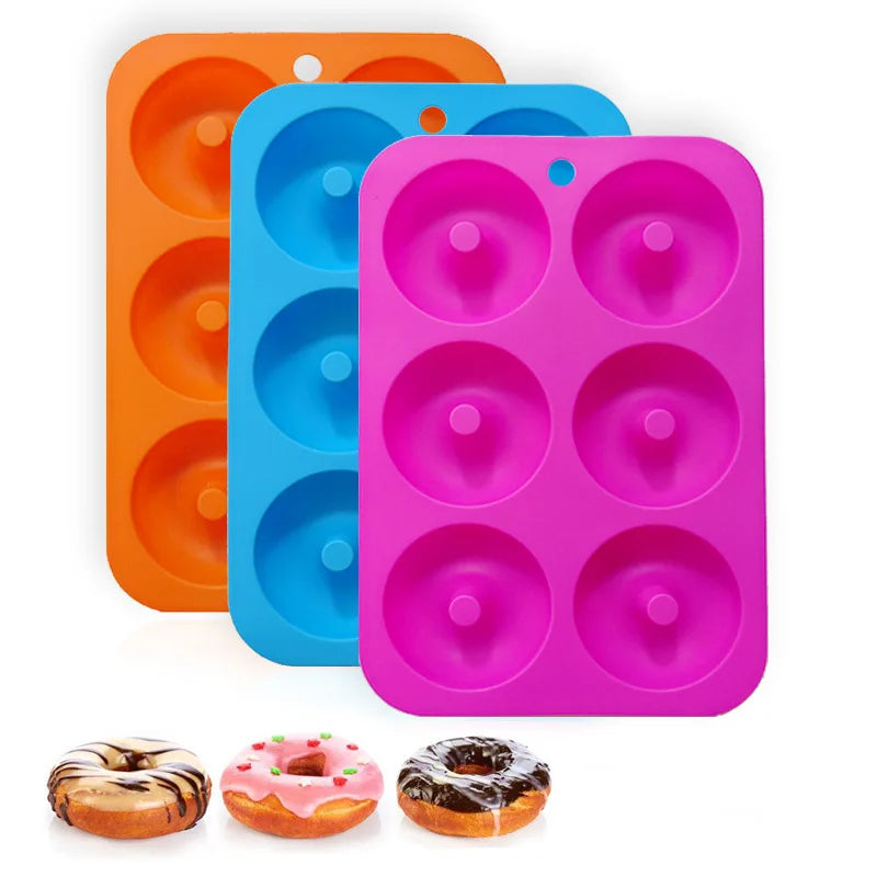 Axyaa Silicone Donut Mold: Non-Stick DIY Baking Pastry Tools for Cakes, Cookies & Chocolates