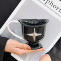 Axyaa 12oz Ceramic Breakfast Mug - Nordic Style Black Green Couple Coffee Cup