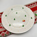 Axyaa Cartoon Relief Christmas Plate - 8-inch Circular Ceramic Shallow Tableware