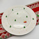 Axyaa Cartoon Relief Christmas Plate - 8-inch Circular Ceramic Shallow Tableware
