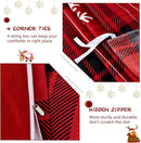 Axyaa Red Buffalo Plaid Queen Size Christmas Duvet Cover Set