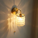 Axyaa Brass LED Crystal Wall Lights for Living Room Bedroom Decor