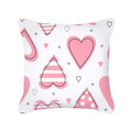 Axyaa Happy Valentine's Day Pink Pillowcase - Cute Square Cushion Cover