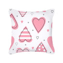 Axyaa Happy Valentine's Day Pink Pillowcase - Cute Square Cushion Cover
