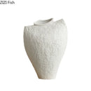 Axyaa Ceramic Vase Minimalist Flower Pot White Desk Decor Aesthetic Room Floral Arrangement