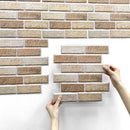Axyaa Faux Brick Wall Panel Peel and Stick Tile for Kitchen Bathroom