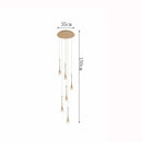 Axyaa Crystal Chandelier Stair Pendant Lamp Modern Living Room Interior Lighting