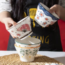 Axyaa Floral Bamboo Hat Bowl Set - High Quality Tableware for Noodles