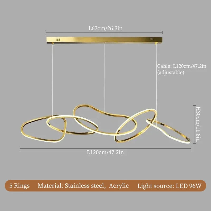 Axyaa Stainless Steel Pendant Chandelier for Modern Home Decor