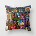 Axyaa Retro Library Pattern Pillowcase for Home and Office Decor