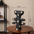 Axyaa Polka Dot Geometric Ceramic Vase Irregular Handmade Flowerpot Home Decoration