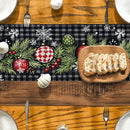 Axyaa Christmas Ball Fir Snow Table Runner for Home Decor & Parties