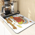 Axyaa Turkey Leaf Kitchen Mat - Non-Slip Absorbent Coasters for Fall Harvest