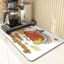 Axyaa Turkey Leaf Kitchen Mat - Non-Slip Absorbent Coasters for Fall Harvest