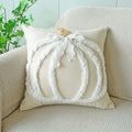 Axyaa Halloween Pumpkin Embroidered Cushion Cover 45x45cm Bow Decoration