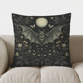 Axyaa Bat & Moon Floral Fantasy Throw Pillow Cover - Sofa Bedroom Car Decor