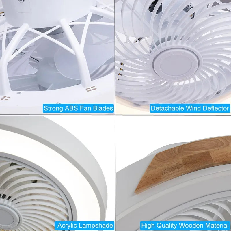 Axyaa Ceiling Fan Light with Remote Control, Dimmable, 3 Color, Low Profile