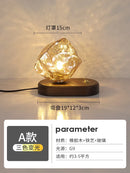 Axyaa Minimalist Ice Cube Glass LED Table Lamp for Living Room Bedroom Desk