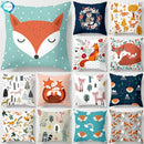 Axyaa Fox Cartoon Pillowcase for Sofa 45*45 Throw Pillow Cover Decoration
