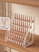 Axyaa Acrylic Nail Polish & Jewelry Organizer Rack in Clear for Manicure Storage