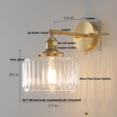 Axyaa Copper LED Wall Light with Clear Glass Rotate Bedside Lamp