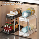 Axyaa Pull Out Dish Rack with Drainboard & Drawer Storage Mesh Basket
