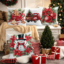 Axyaa Christmas Printed Pillow Cover Set for Festive Home Decor