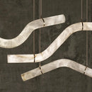 Axyaa Resin Chandelier: LED Linear Suspension Indoor Lighting for Dining Room