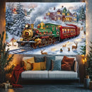 Christmas Train Tapestry Background Cloth for Parties & Photography by Axyaa Home & Outdoor