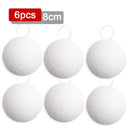 Axyaa White Foam Christmas Tree Snowball Ornaments