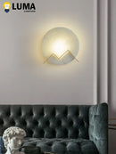 Axyaa Marble Wall Sconce - Modern Style All Copper Wall Lamp for Living Room, Bedroom, Staircase