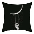 Axyaa Moon Astronaut Rocket Sofa Pillow Cover Cushion Polyester Throw TestCase