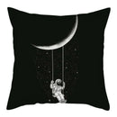 Axyaa Moon Astronaut Rocket Sofa Pillow Cover Cushion Polyester Throw TestCase