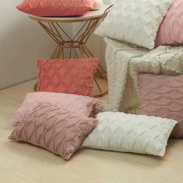 Axyaa Plush Cushion Cover in Nordic Style for Sofa, 30x50cm Decorative Pillow Cover