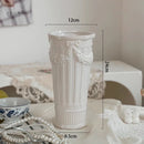 Axyaa Ceramic Milk Oil Relief Vase for Elegant Fresh Flower Arrangement