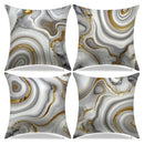 Axyaa Marble & Gold Abstract Pattern Pillow Covers for Sofa, Bedroom, Car