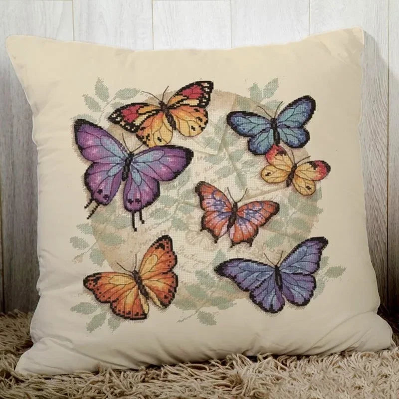 Axyaa Butterfly Printed Couch Cushion Cover 45x45cm Home Decor Pillowcase