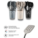 Axyaa 15Pcs Silicone Kitchen Utensil Set with Stainless Steel Handle & Storage Bucket