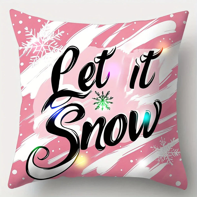 Axyaa LED Light Luminous Pillowcase with Cute Christmas Cartoon Design
