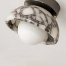 Axyaa Vintage Living Room Designer Bedhead with Bulgari Purple Marble Wall Light