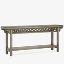 Axyaa Farmhouse Console Table with Storage, Solid Wood Grey Couch Table