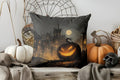 Axyaa Moonlit Woods & Pumpkins Pattern Cushion Cover for Sofa, Bedroom, Car