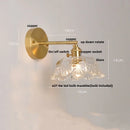 Axyaa Clear Glass LED Wall Light Fixture Modern Rotate Bedside Lamp