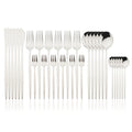 Axyaa 30-Piece White Gold Stainless Steel Cutlery Set