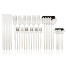 Axyaa 30-Piece White Gold Stainless Steel Cutlery Set