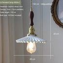 Axyaa Nordic Ceramic Pendant Light Brass Vintage Adjustable Hanging Light