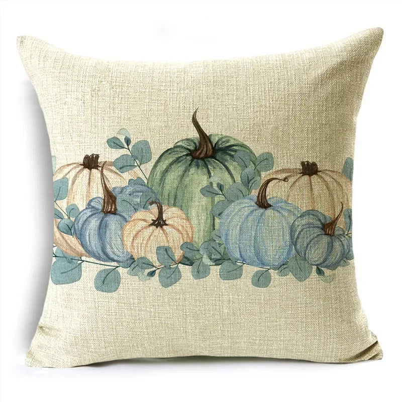 Big Blue Pumpkin Bike White Pillowcase Set for Home Decor - Axyaa