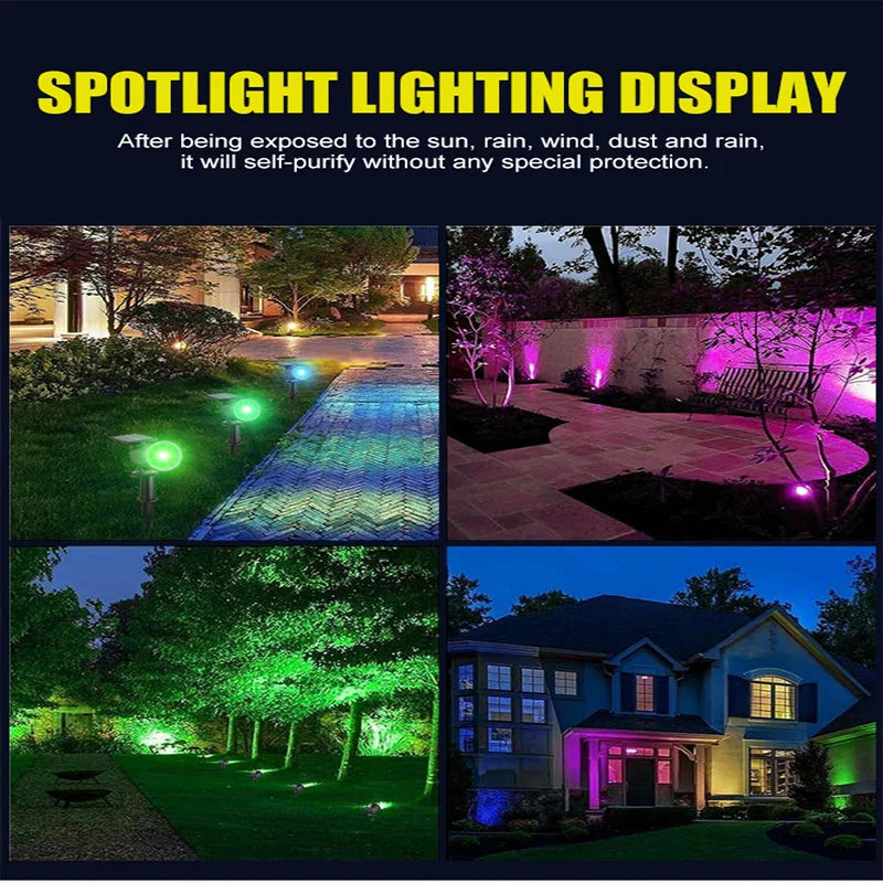 Axyaa Solar 9LED Spotlight: Adjustable, Waterproof Outdoor Landscape Lighting