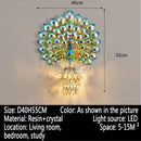 Axyaa Peacock Wall Lamp: Retro 3D Backdrop Lighting for Living Room & Bedroom